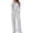 Light gray, variant on Women's 2 Piece 2026 Fall Fashion Lounge Set with Pockets | Airport Outfit, Athleisure Workout Set, Fall Wardrobe Staple, Winter Style, Side-Ruched Top, Drawstring Wide-Leg Pants