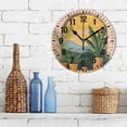 thumbnail image 3 of Yayeee 10" Wall Clock Battery Operated Quartz Round Silent Non-Ticking Home Decor, Boho Plants, 3 of 6