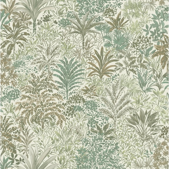 Fine Decor Meilani Green Palm Landscape Wallpaper