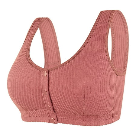 Rinsvye Womens No Steel Ring Full Support Sports Bras for Women Front Close Bra T Womens Bras No Underwire Back Plus Size Seamless Womens Bras Push Up Unlined Bra for Large Bras Women Bust