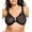 Black, variant on WonderWire Front-Closure Stretch Lace Underwire Bra 9245 (Women's & Women's Plus)