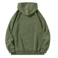 thumbnail image 4 of Evdexr Oversized Sweatshirt Men Quarter Zip Hoodie Kangaroo Pocket Acid Washed Fall Sweater Solid Distressed Vintage Pullover Basic Fit Plain Streetwear Army Green L, 4 of 4