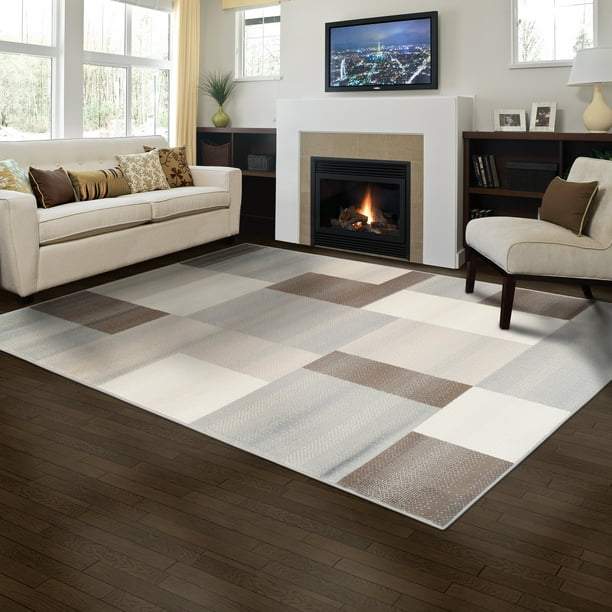 Impressions Duff Indoor Modern Geometric Block Area Rug 5x8 Walmart