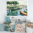 thumbnail image 3 of Boats At The Lake in Green Spring 20 in x 12 in Framed Painting Canvas Art Print, by Designart, 3 of 4