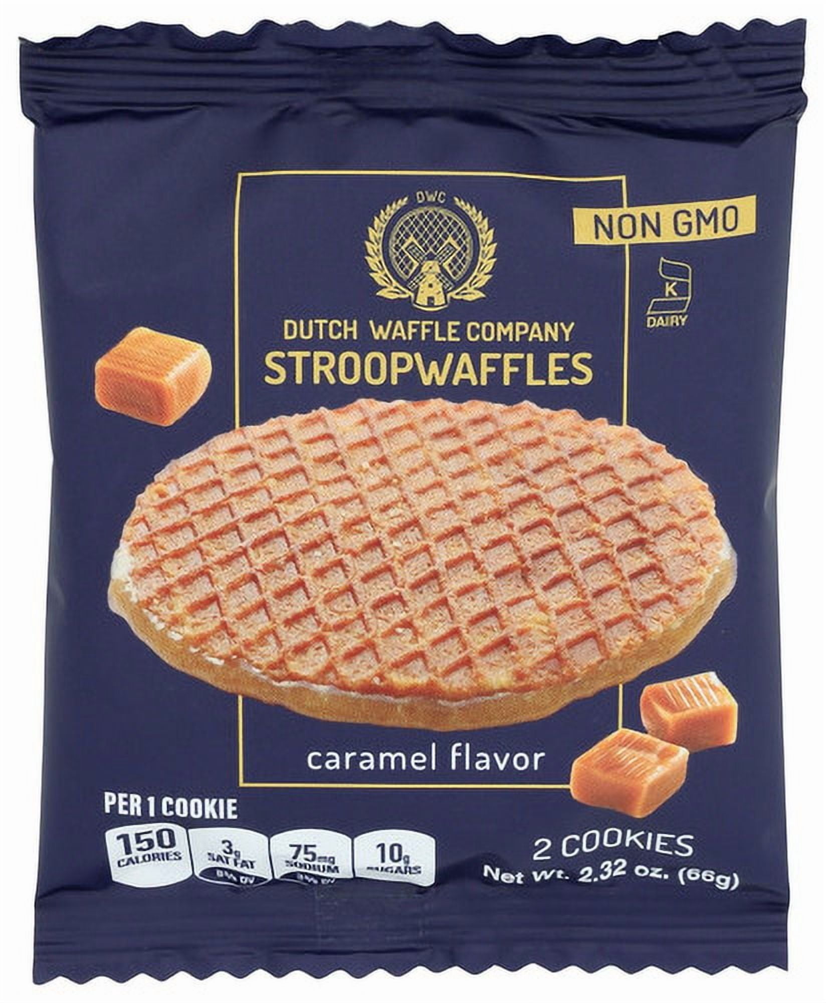 Dutch Waffle Company Stroopwafels, Caramel Flavor, 20 Cookies (10 packs, 2 Cookies per pack)