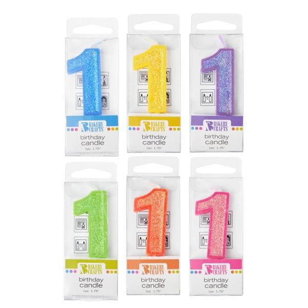 '1' Glitter Numeral Candle