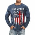thumbnail image 6 of 250 Anniversary Usa Shirt Long Sleeve T Shirt Sporty Athletic Crew Neck 250Th Graphic Tees Men Blue S, 6 of 6