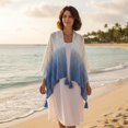 thumbnail image 7 of Hzzsbu Women's Gradient Color Cloak Cape Knit Shawl Vintage Ethnic Style Poncho, 7 of 7