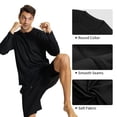 thumbnail image 6 of YUSHOW Men's Long Sleeve Running Shirts Quick Dry Tee Tops for Outdoors Workout Training Black,L, 6 of 7