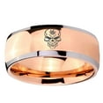 thumbnail image 2 of Tungsten Skull Leaf 8mm Shinny Rose Gold Two Tone Dome Men Ring, 2 of 2