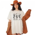 thumbnail image 2 of Dancing Skeletons Halloween T-Shirt, Trio Skeleton Dance Party Tee, Cute Skeleton Moon Stars Shirt for Women, Halloween Party Gift, 2 of 7