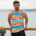 thumbnail image 6 of Logiee Shark On Line Print Men's Workout Tank Top,Quick Dry Workout Tank Top,Gym Muscle Tee,Fitness Bodybuilding Sleeveless T Shirt-Large, 6 of 7