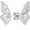 Silver-Butterfly Wings-1 Pair, variant on butterfly wing earrings, 18K gold-plated CZ imitation diamond silver stud earrings, women's mini butterfly ear cartilage earrings, gold stud earrings.