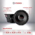 thumbnail image 4 of Crunch CRW8D4 8 Inch 250 Watt MAX Dual Voice Coil Car Subwoofer Speaker, Black, 4 of 15