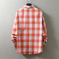 thumbnail image 3 of Fashion Long Sleeve Shirts for Mens Plus Size Checkered Shirt Slim Fitting d Matte Lapel Casual Cardigan Bottom Shirt Blouse Save to 65% Off!, 3 of 8