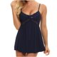 thumbnail image 2 of Señoras Linda Chica Sólido Encaje Malla Costura Lencería sexy Escote en V profundo Espalda abierta Falda sexy con tirantes Fridja nalpqowj39482, 2 of 9