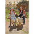 thumbnail image 2 of Sergei Arsenevich Vinogradov 11x14 Black Ornate Wood Framed Double Matted Museum Art Print Titled: Two Peasant Girls, 2 of 5