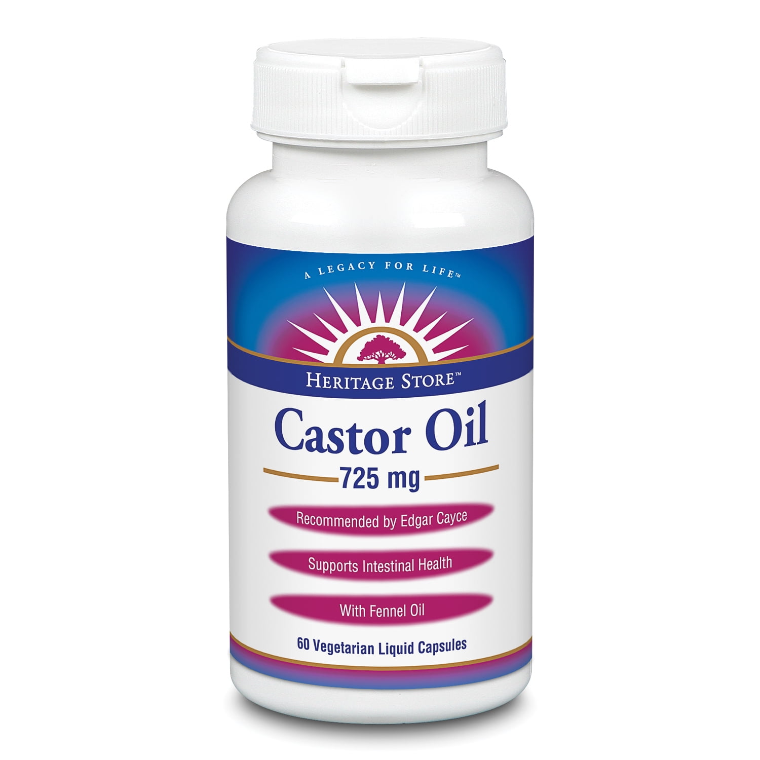 Heritage Store Castor Oil 725 mg Healthy Intestinal Balance