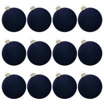 12 Pcs Velvet Christmas Ornaments - 2.36" Flocked Shatterproof Hanging Balls for Xmas Tree, Holiday & Wedding Decor (Vintage Style)