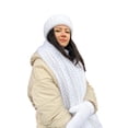 thumbnail image 2 of Jkerther 3 Pcs Winter Knit Beanie Hat Neck Warmer Scarf and Touch Screen Gloves Winter Set Skull Cap for Women, 2 of 6