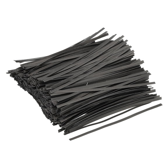 Uxcell Twist Ties 5.9" Paper Closure Tie for Party Bags Crafts Black 500 Pack