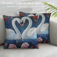 thumbnail image 3 of Qinduosi Pillow Cover,Romantic Animal Couples Love Heart Pillow Case Cover,Watercolor Lotus Flowers Blue Sofa Pillow Cover,Double Sides White, 3 of 5