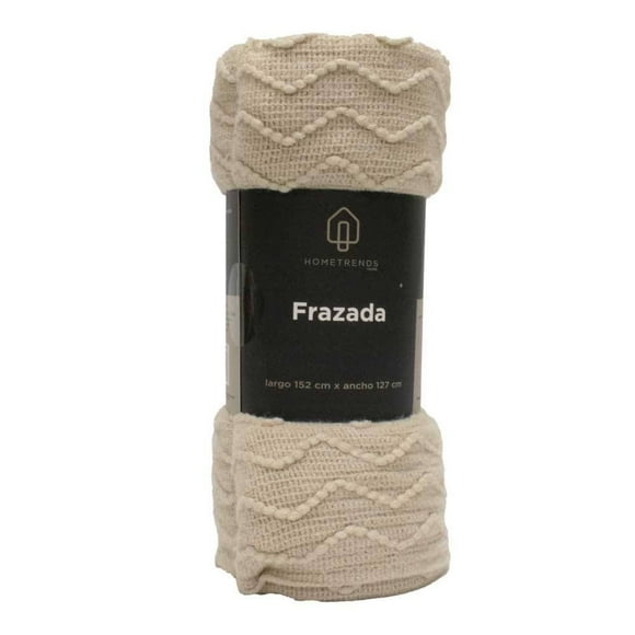 Frazada Home Trends 1 Pieza Diseño zigzag Color Beige