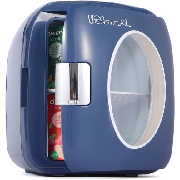 12 Can Retro Personal Mini Fridge (Navy Blue)