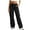 Black 1, variant on Women Stretch Wide Leg Cargo Trousers Elasticated High Waisted Sweatpants with Multiple Solid Color Drawstring Tracksuit Bottoms Lightweight Baggy Joggers Flared Bootcut Combat Pants Y2K Streetwear