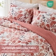 thumbnail image 6 of Regency Heights Full/Queen Comforter Sets, Reversible Seersucker Floral Bedding Sets, 3 Piece Lightweight Coral Botanical Flowers Comforter Bed Set with Pillow Shams, 6 of 10