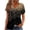 Black, variant on PVCS Womens Tops Women Plus Size Short Sleeves V-Neck Print Blouse Pullover Tops Short Sleeve Blouses