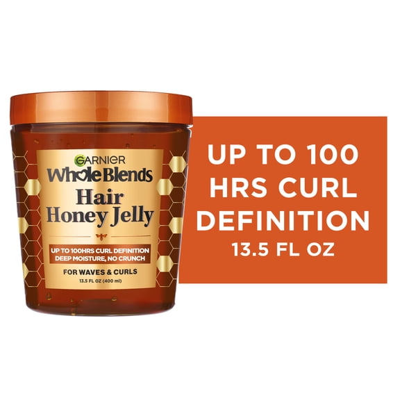 Garnier Whole Blends Deep Moisturizing Hair Styling Gel with Honey Jelly, Wavy Hair, 13.5 fl oz