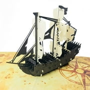Pirate Ship - WOW 3D Pop Up Greeting Card for All Occasions - Love, Birthday, Anniversary, Wedding, Loved Ones,