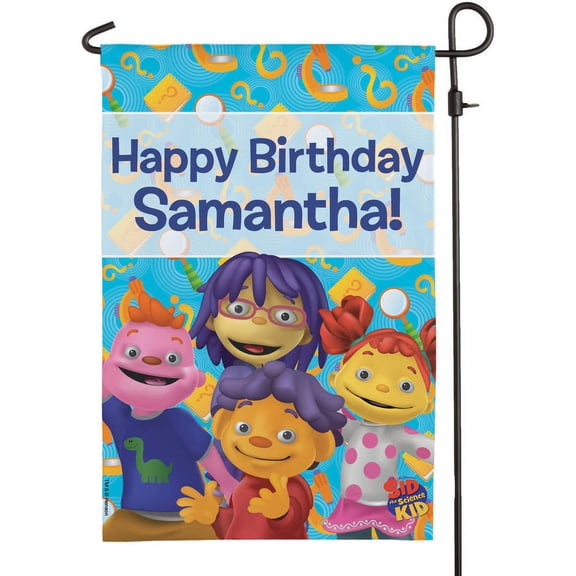 Personalized Sid The Science Kid Happy Birthday Flag