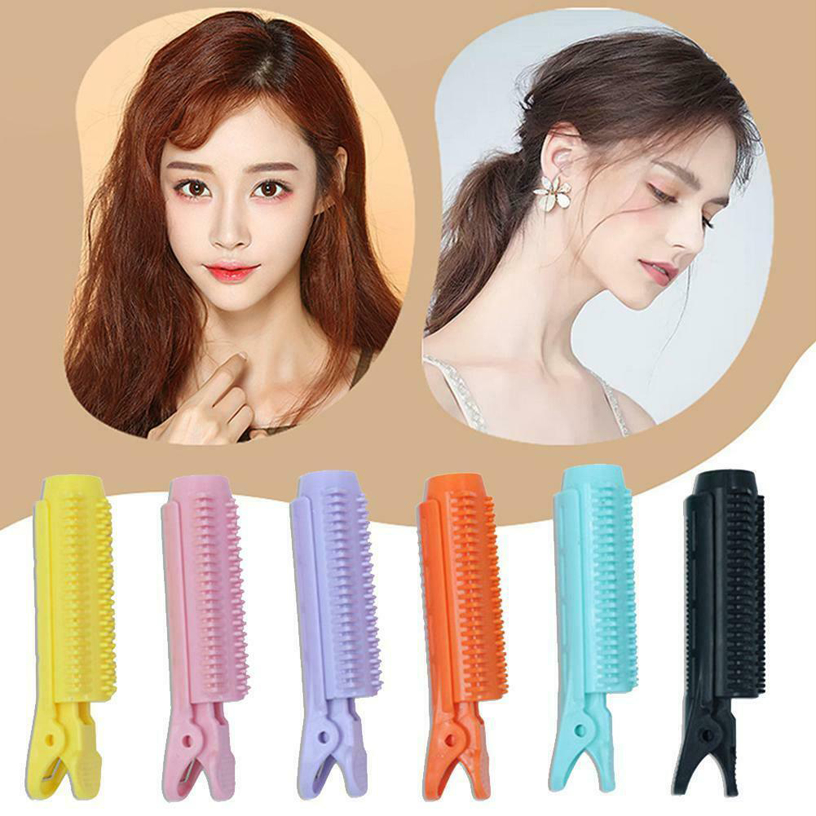 Aibecy 6 Pcs Styling Curling Clip Self Grip Root Volume Fluffy Hair Curler Clip Perm for Hair Styling - image 2 of 7