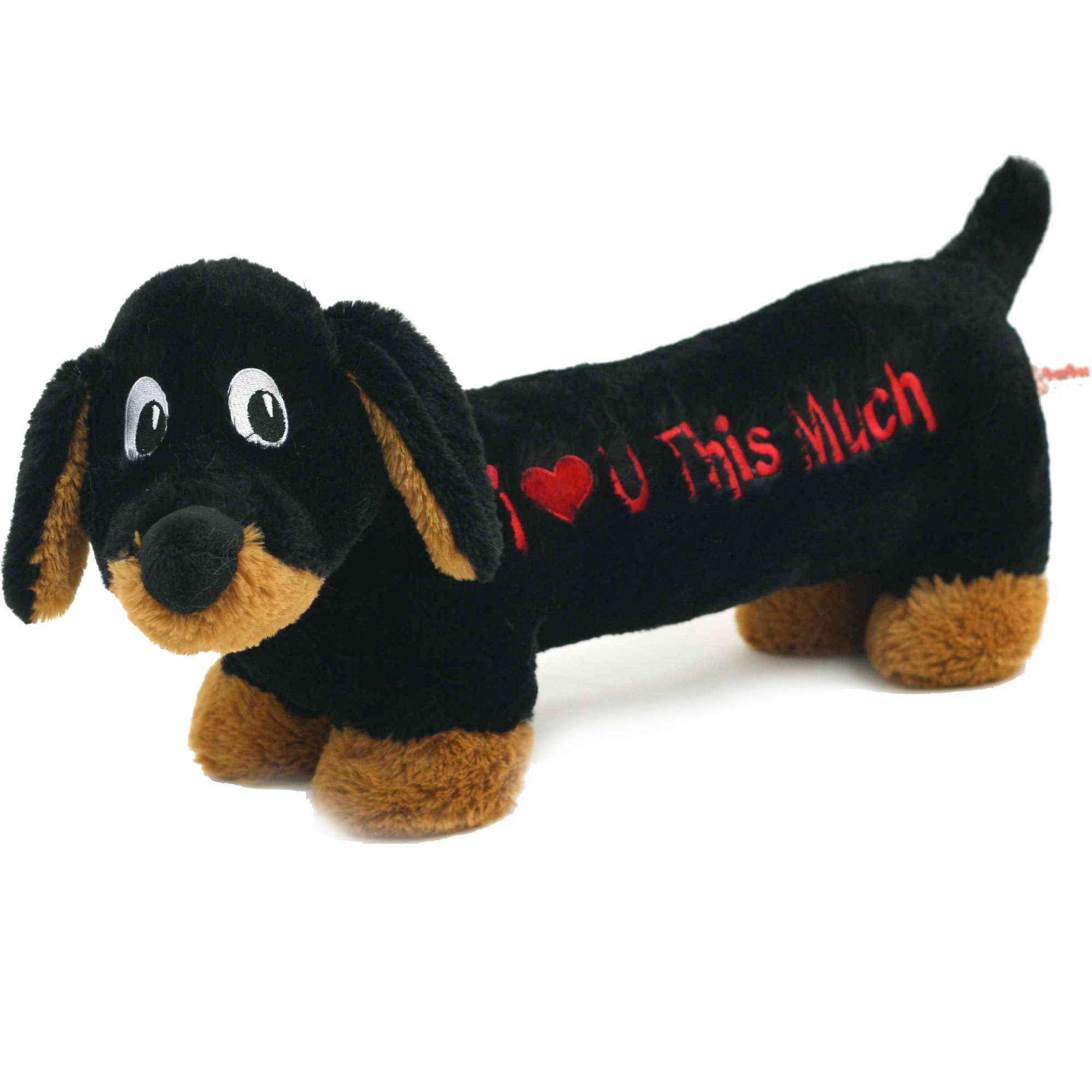 Valentine 20" Stuffed Black Dachshund Plush Toy Walmart
