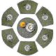 thumbnail image 2 of Round Table Placemats Set Of 7 Wedge Placemat With Centerpiece Round Mat Heat Resistant Table Mats Washable, 2 of 5