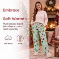 thumbnail image 4 of Hvogkswy Christmas Pajama Pants for Women Winter Drawstring High Waist Fleece Sleep Pants Holiday Loungewear Trousers with Pockets, 4 of 8