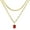Red, variant on Mesovor Women Gold Layered Necklaces 18K Gold Plated Emerald Pendant Rectangle Necklaces Layering Choker Necklace