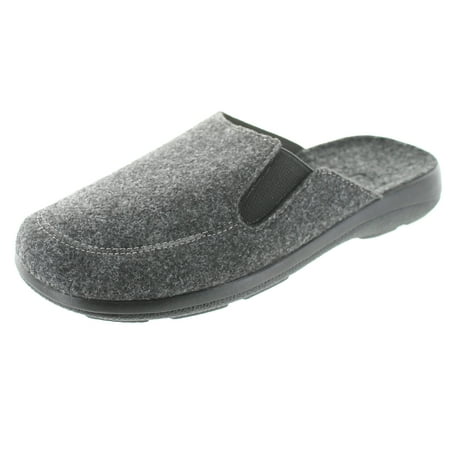 

SC Home Collection Mens Closed Toe Open Back Elastic Gore Slippers Dark Gray 43
