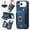 Blue, variant on for iPhone 17 Pro Max Phone Case Wallet with Card Holder,PU Leather Flip Folio Case,RFID Blocking Ring Holder Kickstand Wrist Strap Magnetic Protective Women Men Cover,Black,For iPhone 17 Pro Max