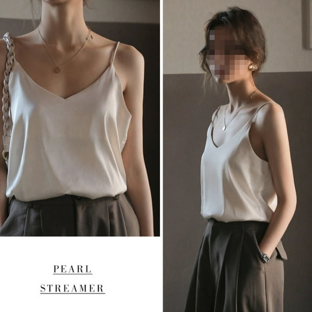 Blusa de satén tirantes hotsell