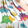 thumbnail image 3 of White Dinosaurs ROAR Pattern Blanket,Comfortable Soft Flannel Throw Blanket,All Season,Warm Lightweight Blankets for Sofa Bed Couch Living Room Chair,30"x40", 3 of 4