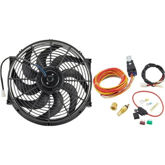 Universal 16 Inch Electric Radiator Cooling Fan w/Relay Kit
