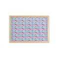 thumbnail image 1 of Colorful Wall Art with Frame, Print of Floral Theme Flowers Along Dots in Doodle Style on Plain Background, Printed Fabric Poster for Bathroom Living Room, 35" x 23", Multicolor, by Ambesonne, 1 of 2