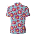 thumbnail image 4 of Rocae Daisies Flowers for Men's Short Sleeve Polo Shirt, Quick Drying Performance Moisture Wicking Sports Men's Golf Shirt Large, 4 of 9