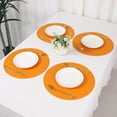 thumbnail image 7 of REGALWOVEN Set of 6 Placemats, Faux Leather Placemats for Kitchen Dining Table Decor Washable Heat Resistant Table Placemats Wipeable Table Mat Orange 15x15in, 7 of 7