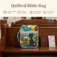 thumbnail image 7 of Xixirimido Stained Glass Cat Sunflower Print Bible Cover Case Large Quilted Bible Carrying Case with Handles & Bookmarks Bible Study Supplies & Accessories Christian Gifts for Church, 7 of 7