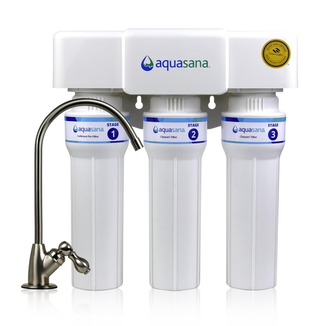 Filtro de agua para debajo del fregadero Aquasana de 3 etapas Max Flow AQ-6300M-BN