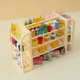 thumbnail image 4 of Ohufall Miniature Simulated Supermarket Four-sided Shelves For Miniature Items Display Rack With Small Storage Bins, 4 of 5